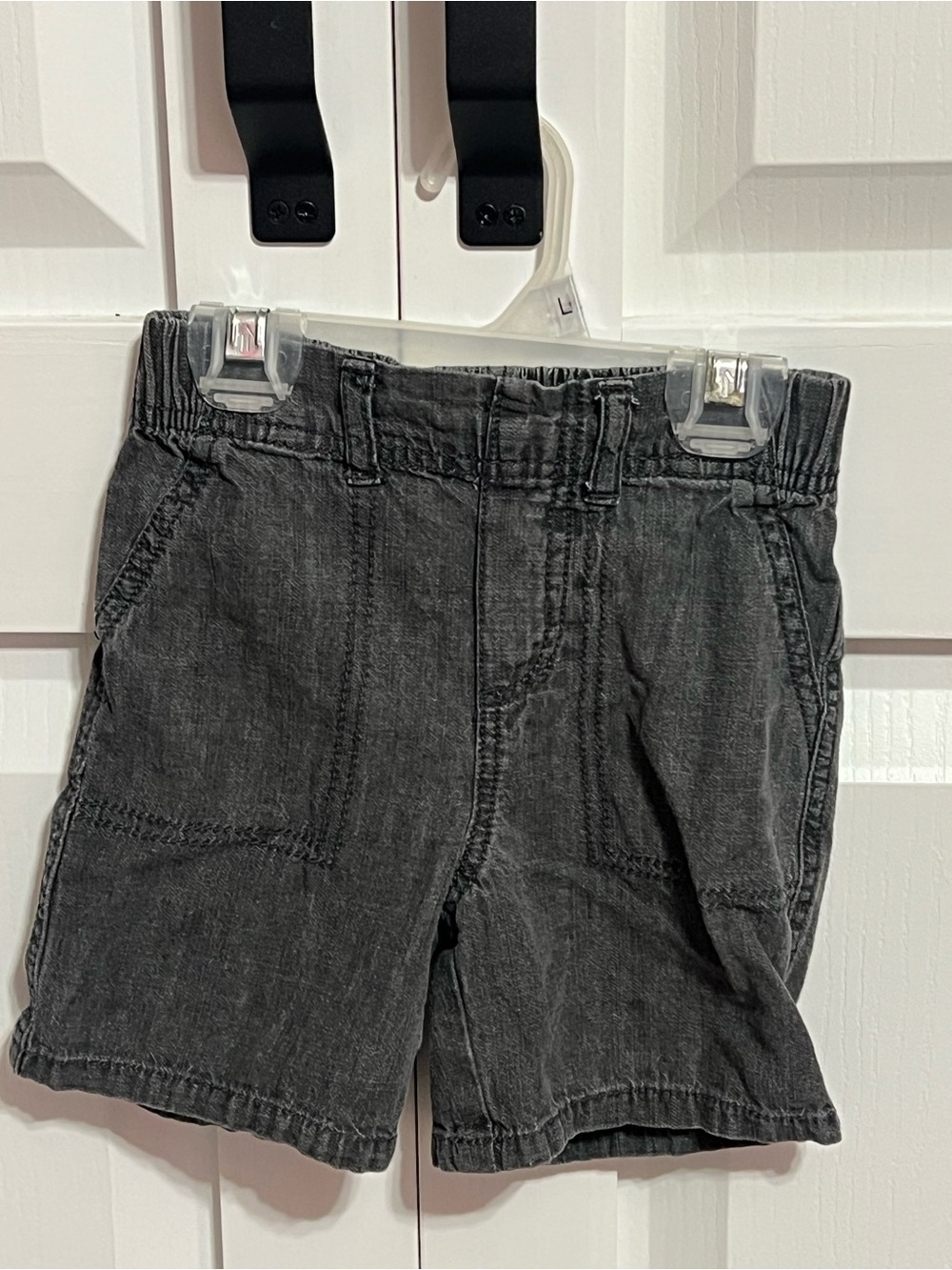 Kids Elastic-Waist Gray Denim Shorts
